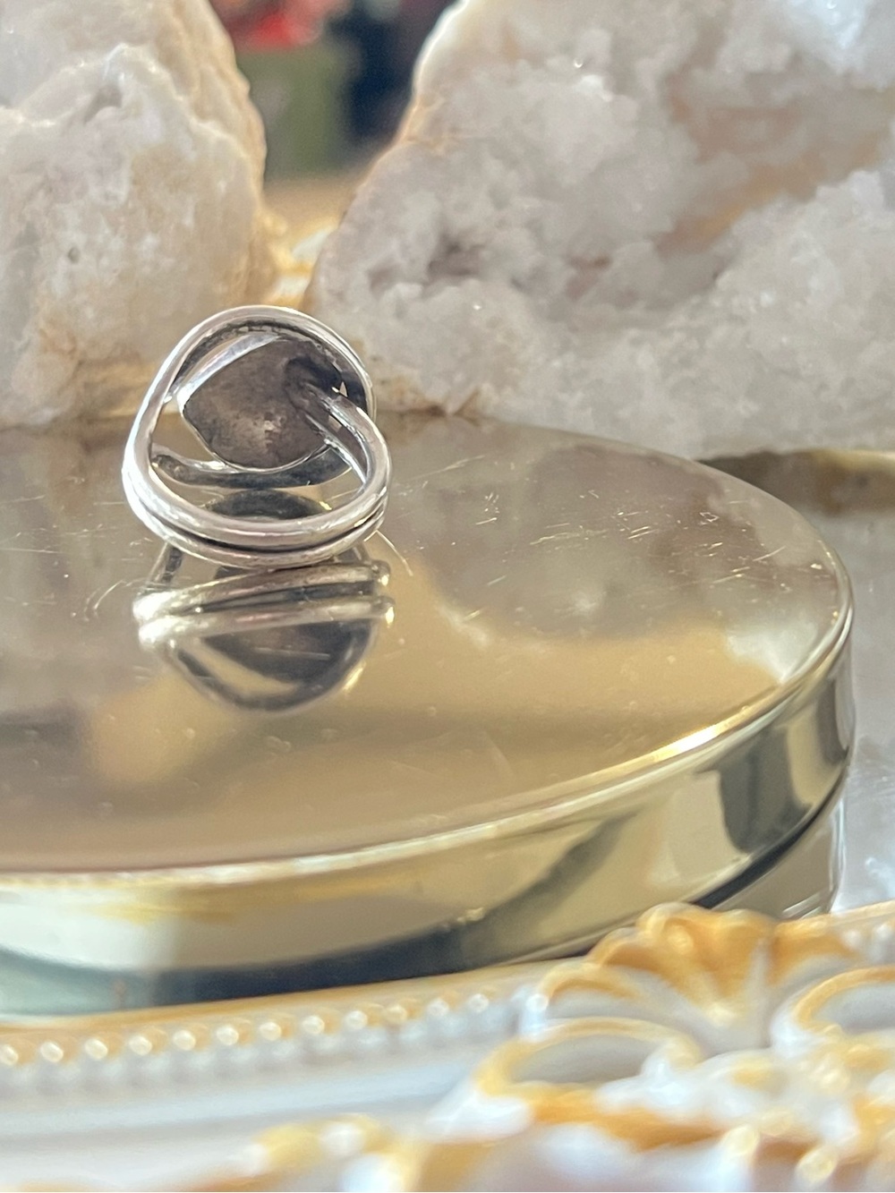 TK marked Silver Puffy Heart Wrap Ring - Picture 4 of 7